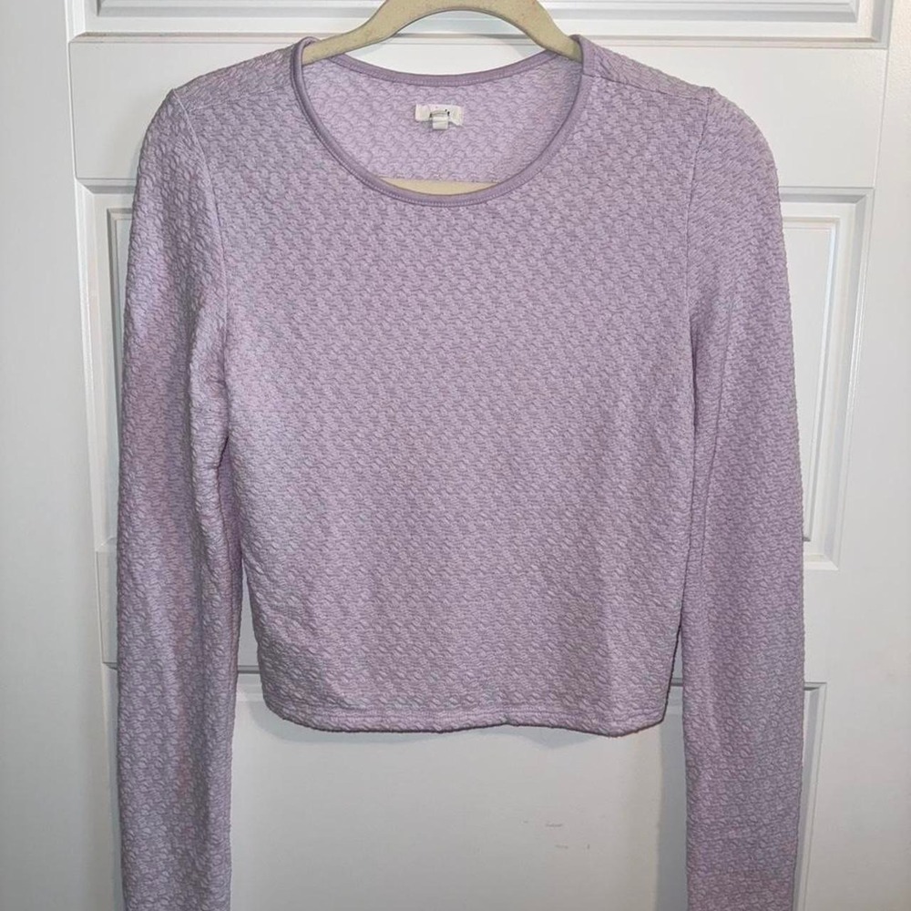 Aerie purple long sleeve crop top size small